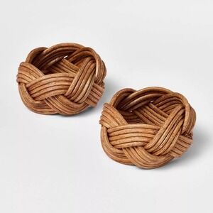 2pk Braided Woven Rattan Napkin Rings - Threshold Studio McGee, Target